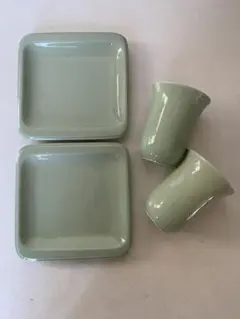 アフタヌーンティー　食器セット　ヴィンテージ　緑　ミントグリーン