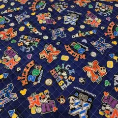 Disney ミッキーマウス キルティング生地 ブルー