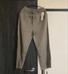 未使用 サマンサモスモス 【接触冷感】 麻レーヨン ストレート パンツ