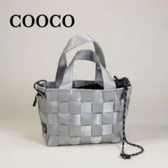 COOCO ショルダーバッグ シルバー メッシュ 巾着付きのサムネイル