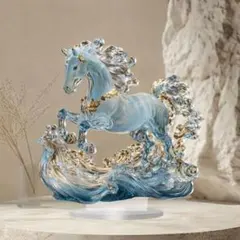 馬　アクリルスタンド　開運　縁起物　インテリア　置物　宝石　海　アクスタ