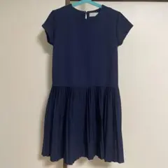 ZARA girlネイビー 半袖ワンピース 9/10 (140cm)