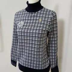 PEARLY GATES チェック柄タートルネックセーター