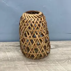 3F 竹編み 花籠 花器 花入 竹籠 民芸品 工芸品 アンティーク ヴィンテージ