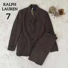 美品RALPH LAURENセットアップスーツジャケットパンツ7号Sブラウン