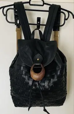 Salvatore Ferragamo 巾着型 リュック レザー×ラタン Salvatore Ferragamo 巾着型 リュック レザー×ラタン - メルカリ