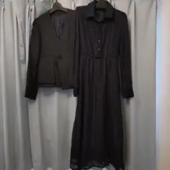 ネイビー レースワンピース　ジャケット セット　Lサイズ　フォーマル