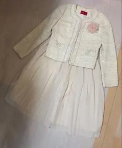 アイボリー ツイード風 セレモニースーツ　入学式 セレモニー