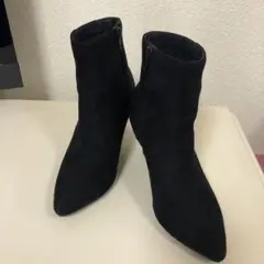 titivate黒 スエード ポインテッドトゥブーツ ヒール7cm Sサイズ
