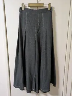 試着のみ Мサイズ デニムフレアスカート風ガウチョパンツ