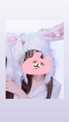 ウサギ耳付きコスプレ帽子