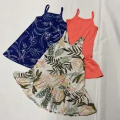 ギャップ 110　ワンピース　オールドネイビー　4T　ハイビスカス　花柄