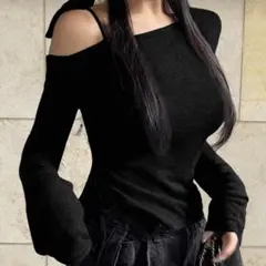 DAZY ワンショルダー　ニット　長袖　トップス　shein