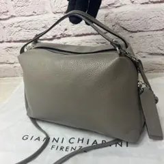美品✨ジャンニキャリーニ アリファM 2way 本革 シボ革 ショルダーバッグ