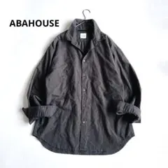 ABAHOUSE リネンブレンドFLEX LINENシャツ 50チャコールグレーのサムネイル