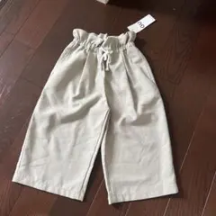【新品】GU ロープリボンワイドパンツ ベージュ 110