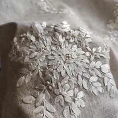 【大判】コーネリー刺繍カーテン3m Bパネル　スカラップ　フランスアンティーク 大判】コーネリー刺繍カーテン3m Bパネル スカラップ フランス