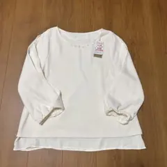 【しまむら】 ブラウス 7分袖 ビジュー アイボリー