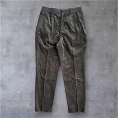 【カジュアル】2タック コーデュロイ スラックス テーパードパンツ グレー L