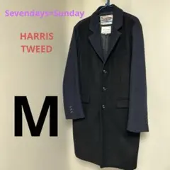Harris Tweed チェスターコート Mサイズ ネイビー/ブラック