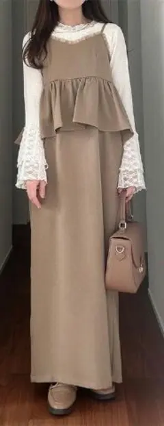 【最終値下げ】しまむら　ririka キャミワンピース　LL　ベージュ