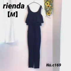 リエンダ rienda オールインワン　M 黒　ノースリーブ　オーバーオールのサムネイル