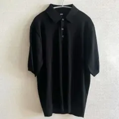 UNIQLO ユニクロ ウォッシャブルニットポロセーター ブラック XL