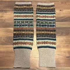 ベージュ系　ブラウン系　レッグウォーマー ロング 山ガール 茶色系　靴下 ニット