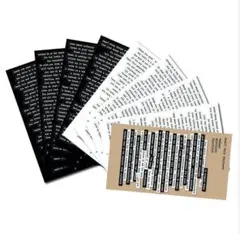 【新品】英字シール　海外　ステッカー　コラージュ　8枚シート 大量　モノクロ