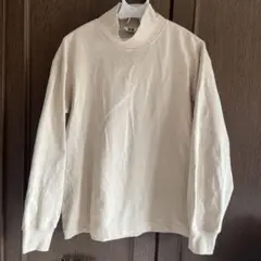 UNIQLO ブラッシュドモックネックTシャツL ベージュ