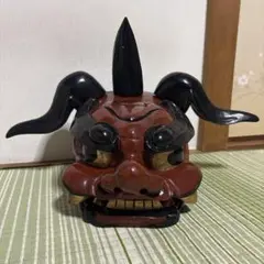 獅子舞　工芸品　舞踊　お面　能面　置物　骨董品　幅約64cm 獅子頭 獅子舞 工芸品 舞踊 お面 能面 置物 骨董品 幅約64cm 獅子頭 - メルカリ
