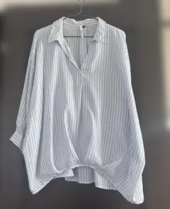 シャツストライプ スキッパーシャツラップスタイル