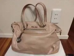 MIUMIU ヴィッテロシャイン ショルダーバッグ ピンクベージュのサムネイル