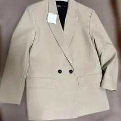 新品＊タグ付【ZARA/ザラ】ベージュテーラードジャケット/ダブルジャケット/S