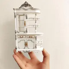 ドールハウス用 ミニチュア キャビネット 本棚 ホワイト - メルカリ