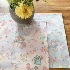 25x 35 ゆめかわ ユニコーン ランチョンマット2枚セット 入園入学 女の子