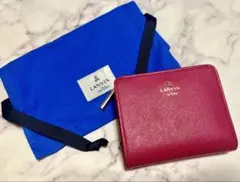 ★極美品★LANVIN en Bleu リュクサンブール 2つ折り財布 ローズ