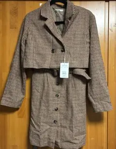 最終価格！新品‼️ナイスクラップチェック柄 クロップドジャケット ワンピースセット