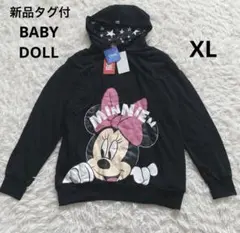 新品タグ付★ベビードール ディズニー ミニーちゃん パーカー 大人XL LL黒のサムネイル