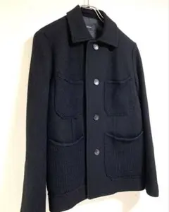 ［美品］MB LUCAS ウールコート 異素材ポケット 日本製 ブラック