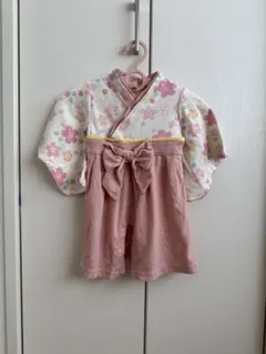 袴風花柄カバーオール