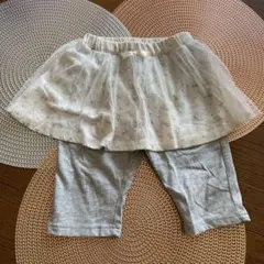 中古　アンパンマン　レギンス付スカート　白　レース付　ドキンちゃん　コキンちゃん