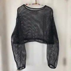 INGNI 黒のメッシュ長袖トップス