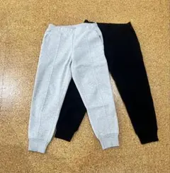 ユニクロ★ブロックテックフリースパンツ 暖パン グレー・ブラック 2枚セット