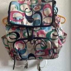 コーチ#COACH リュックカラフルシグニチャレディース