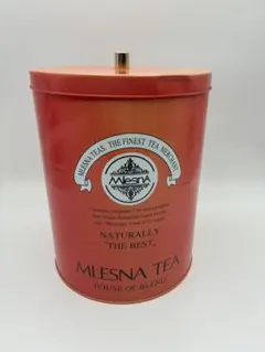 MLESNA TEA HOUSE OF BLEND 赤い缶（凹　色褪有）