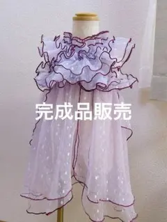 01 チュール被布 七五三 チュール刺繍着物とバラ生地被布セット（着物