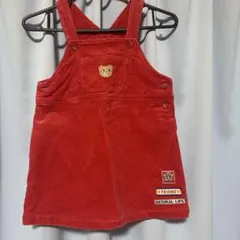 MIMICRY KIDS ジャンパースカート　コーデュロイ　赤　熊　ポケット付き