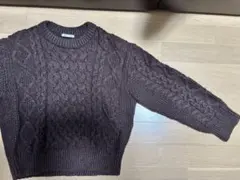GU ケーブルニットセーター M ダークブラウン