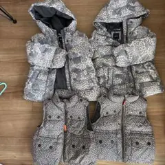 花柄ダウンジャケットと中綿ベストセット